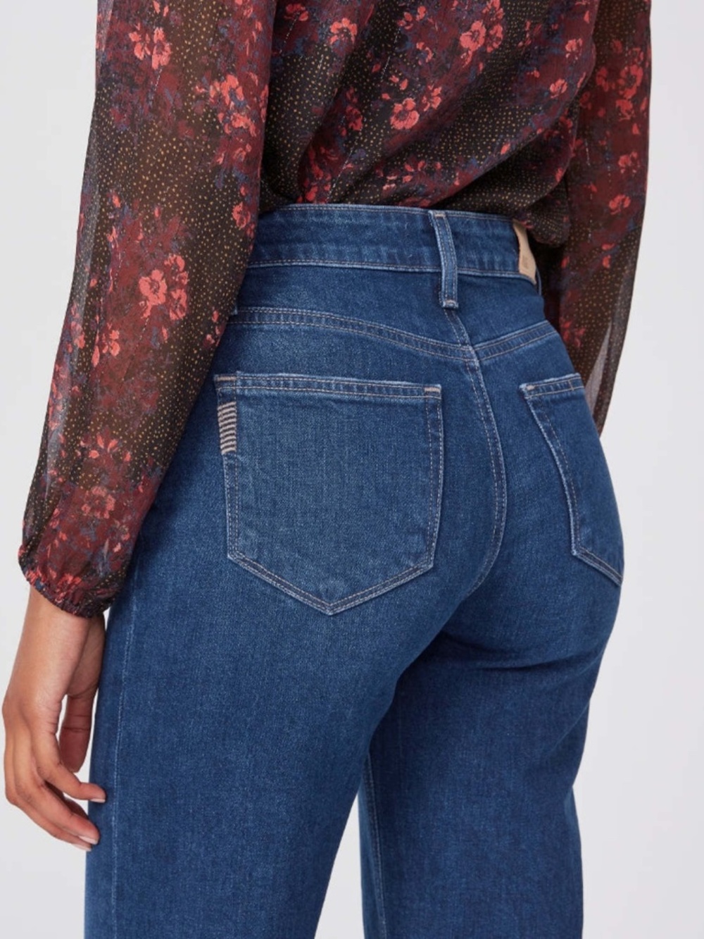 PAIGE Leenah Ankle High Rise Trouser Leg Jeans Raw Hem Gracie Lou NWT 25 - Picture 7 of 16